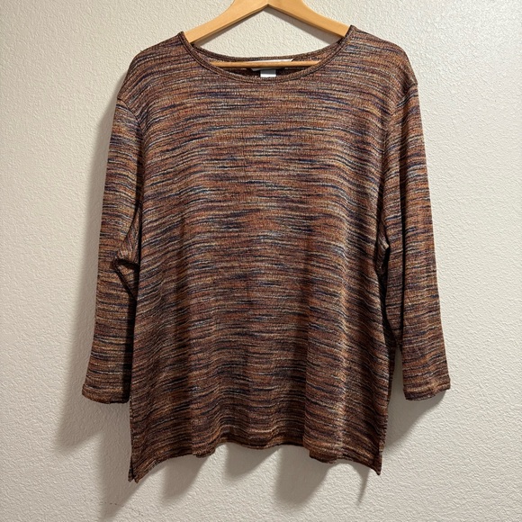 Napa Valley Earth-tones Women’s Size 2X Multicolor Long Sleeve Blouse - Picture 1 of 11